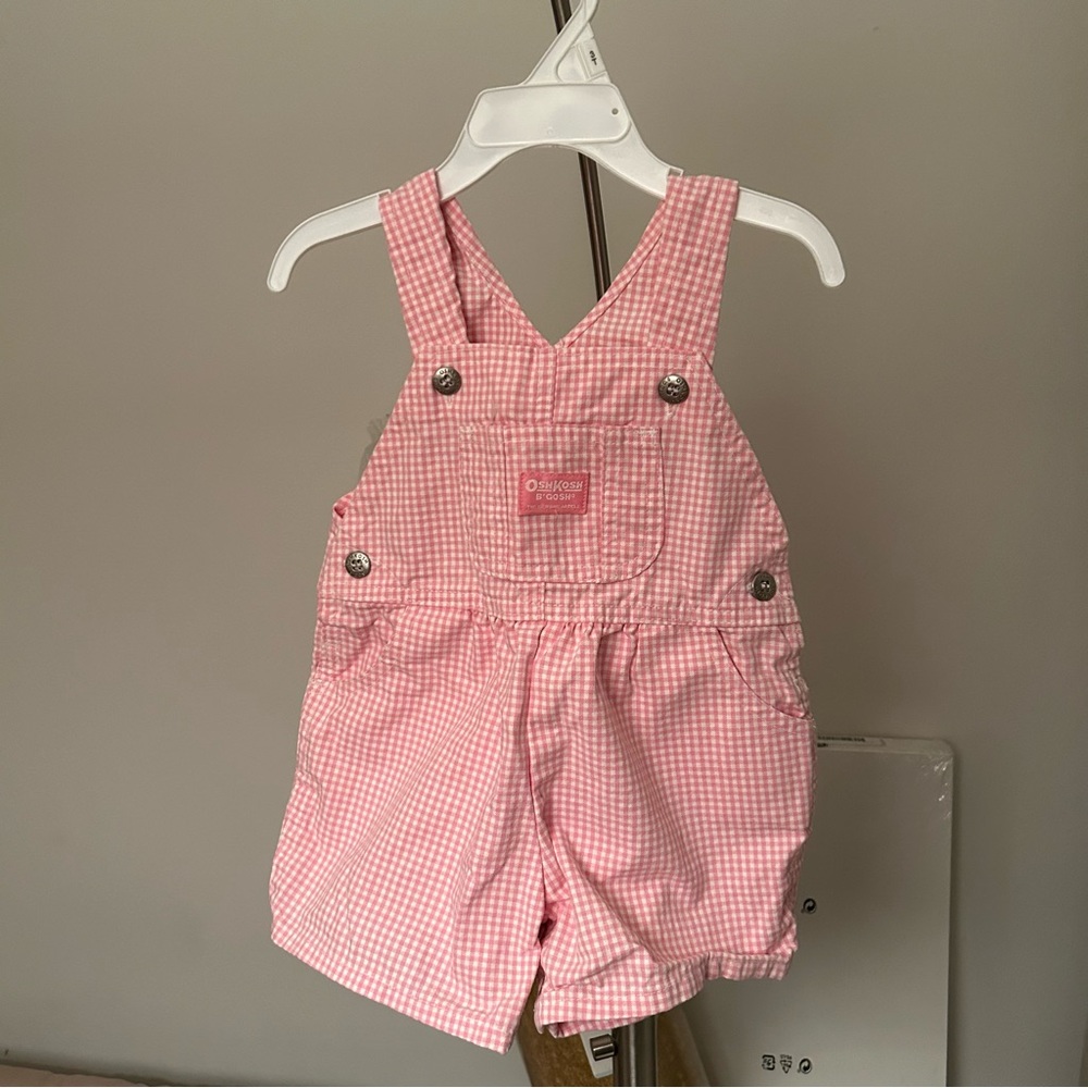OshKosh B’Gosh Pink Gingham Checked Overalls